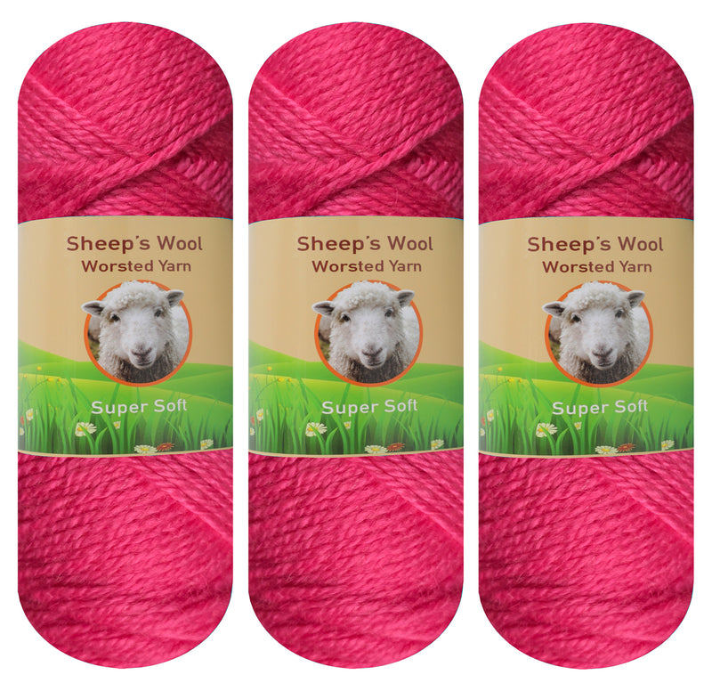 Sheep's Wool Yarn (Pack of 3) by Yonkey Monkey