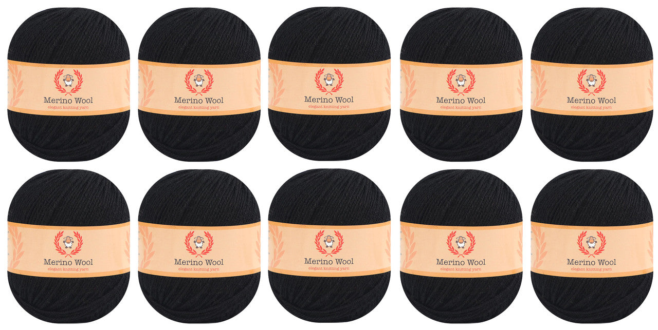 Fil 100 % laine mérinos (lot de 10) par Yonkey Monkey