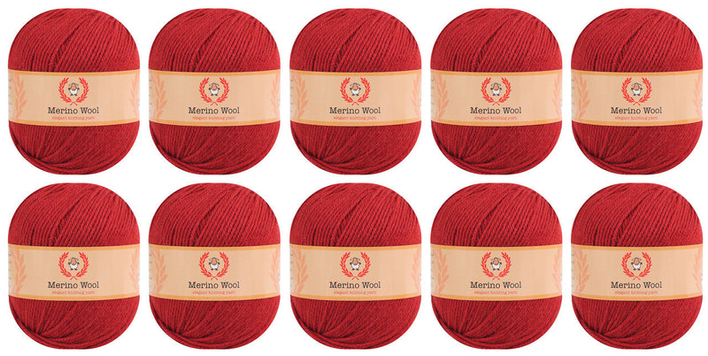 100% Merino Wool Yarn (Pack of 10) by Yonkey Monkey