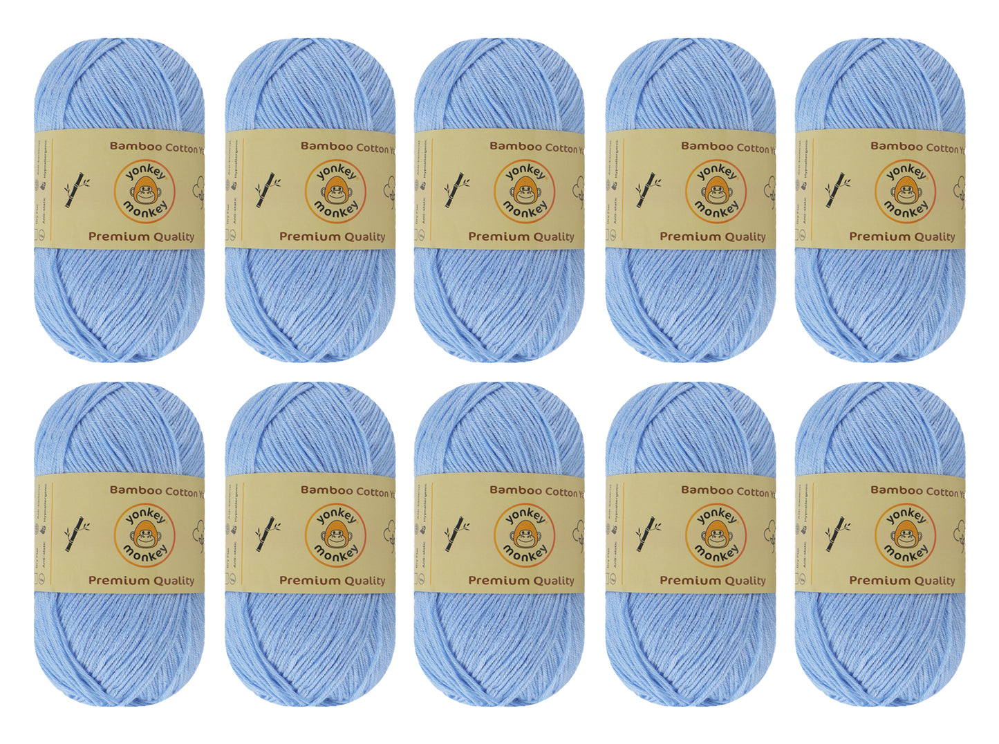 Bamboo Cotton Yarn (Pack of 10) by Yonkey Monkey