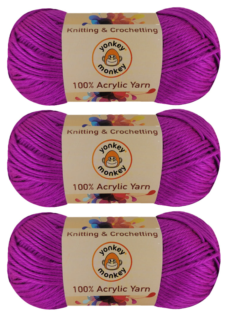 Acrylic Yarn (Pack of 3) by Yonkey Monkey