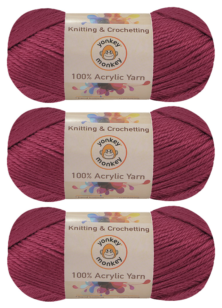 Acrylic Yarn (Pack of 3) by Yonkey Monkey