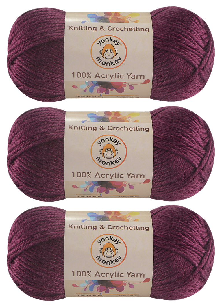 Acrylic Yarn (Pack of 3) by Yonkey Monkey