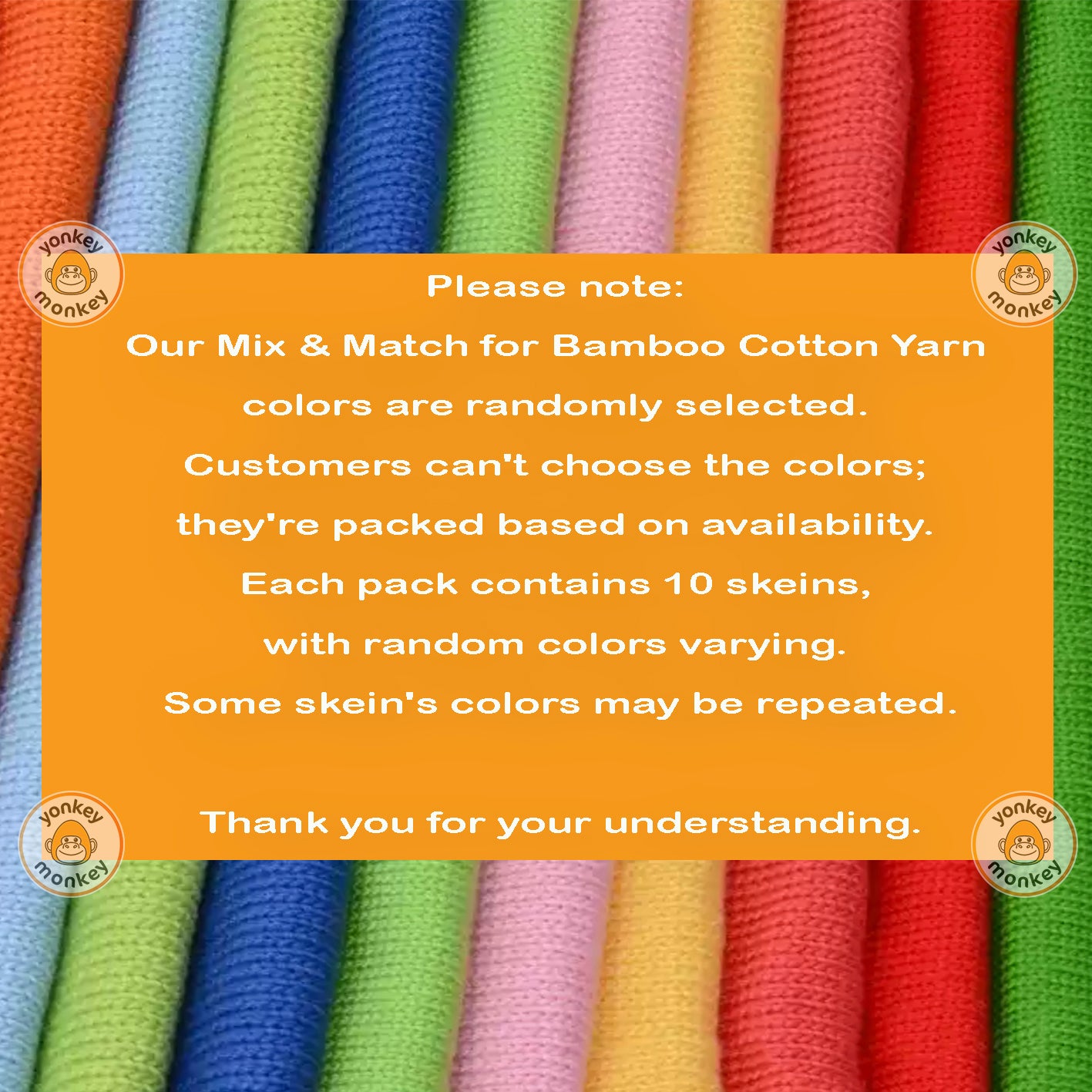Bamboo Cotton Yarn (Pack of 10) by Yonkey Monkey