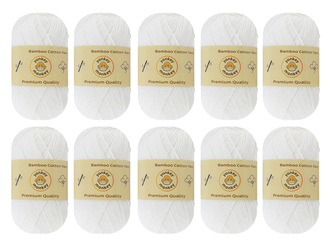 Bamboo Cotton Yarn (Pack of 10) by Yonkey Monkey