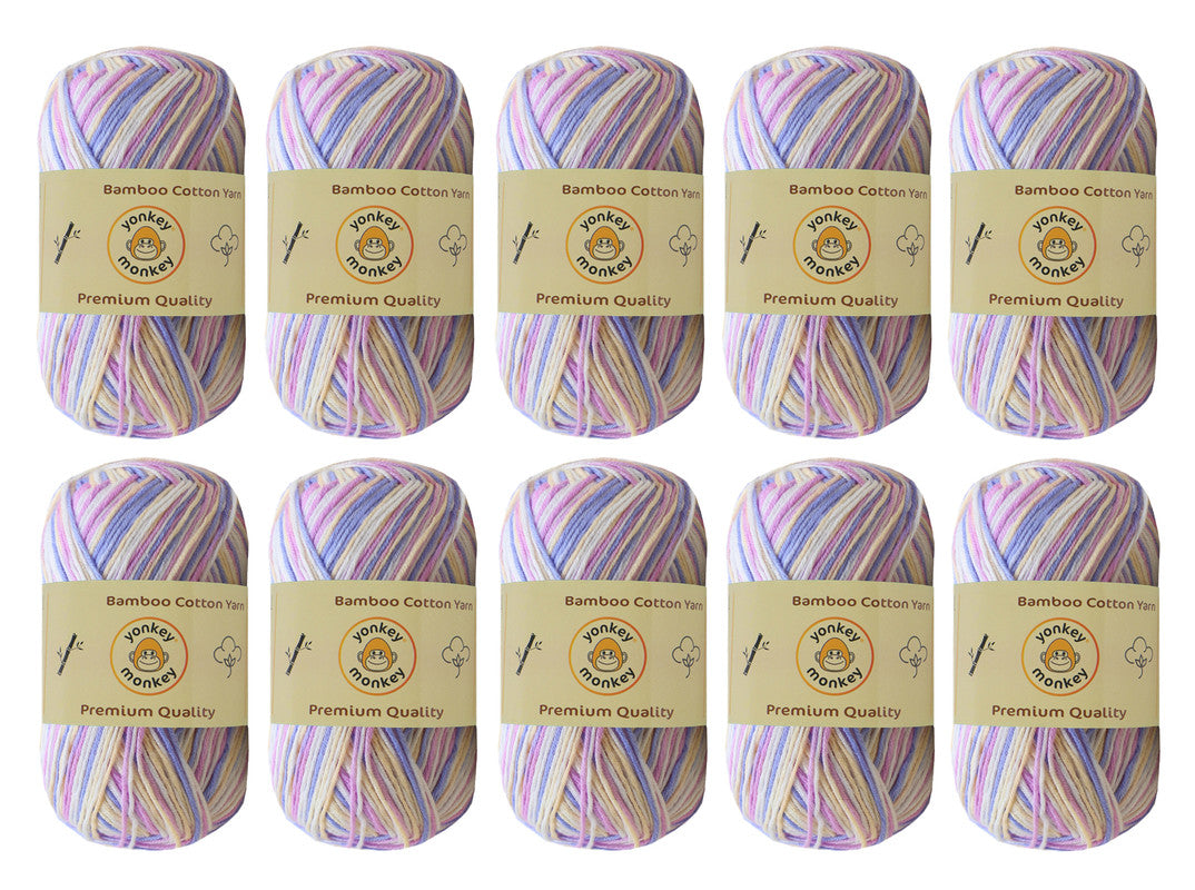 Bamboo Cotton Yarn (Pack of 10) by Yonkey Monkey
