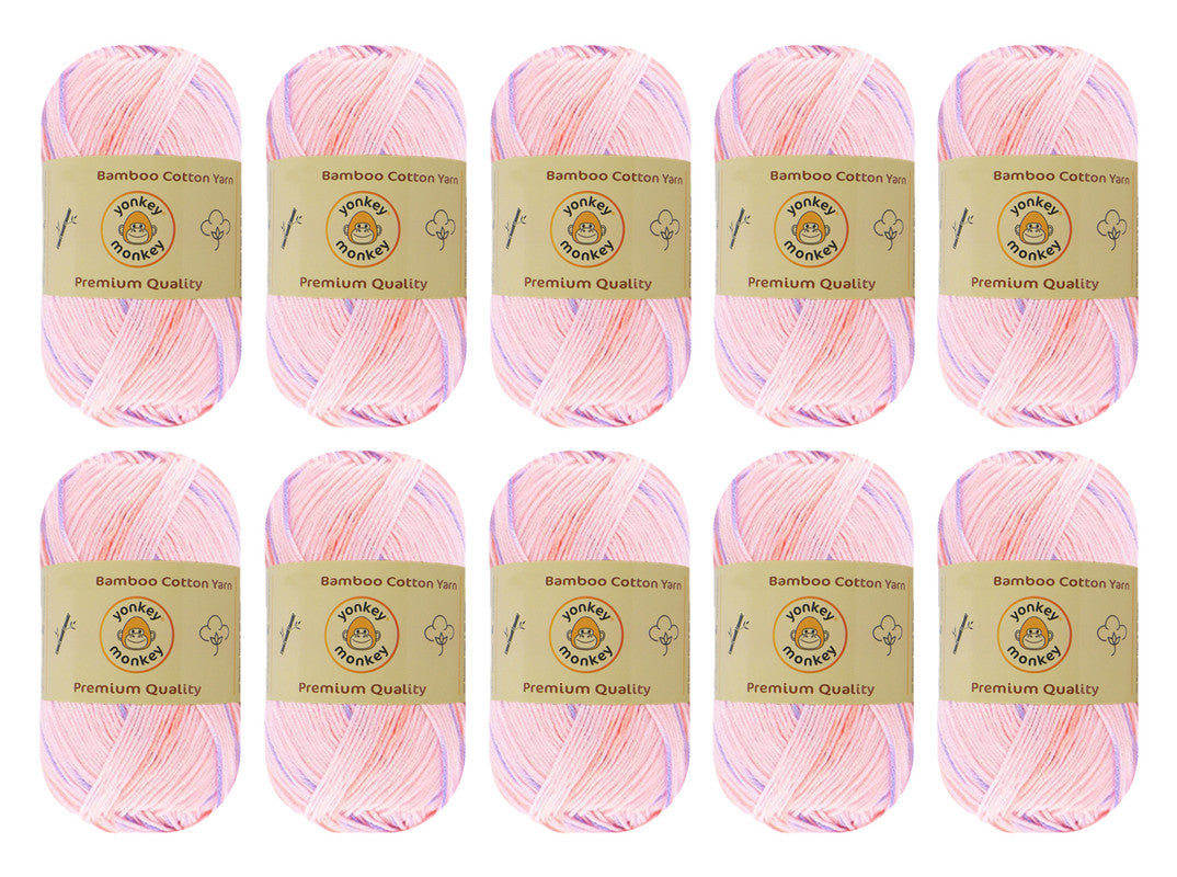 Bamboo Cotton Yarn (Pack of 10) by Yonkey Monkey
