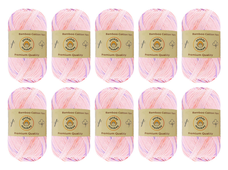 Bamboo Cotton Yarn (Pack of 10) by Yonkey Monkey